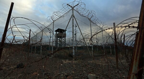 An unstaffed tower in an abandoned portion of Guantanamo's Detention Center Zone on February 12, 2017. The military approved release of this photo.,Image: 395899997, License: Rights-managed, Restrictions: *** World Rights *** US Newspapers Out ***, Model Release: no, Credit line: TNS / ddp USA / Profimedia
