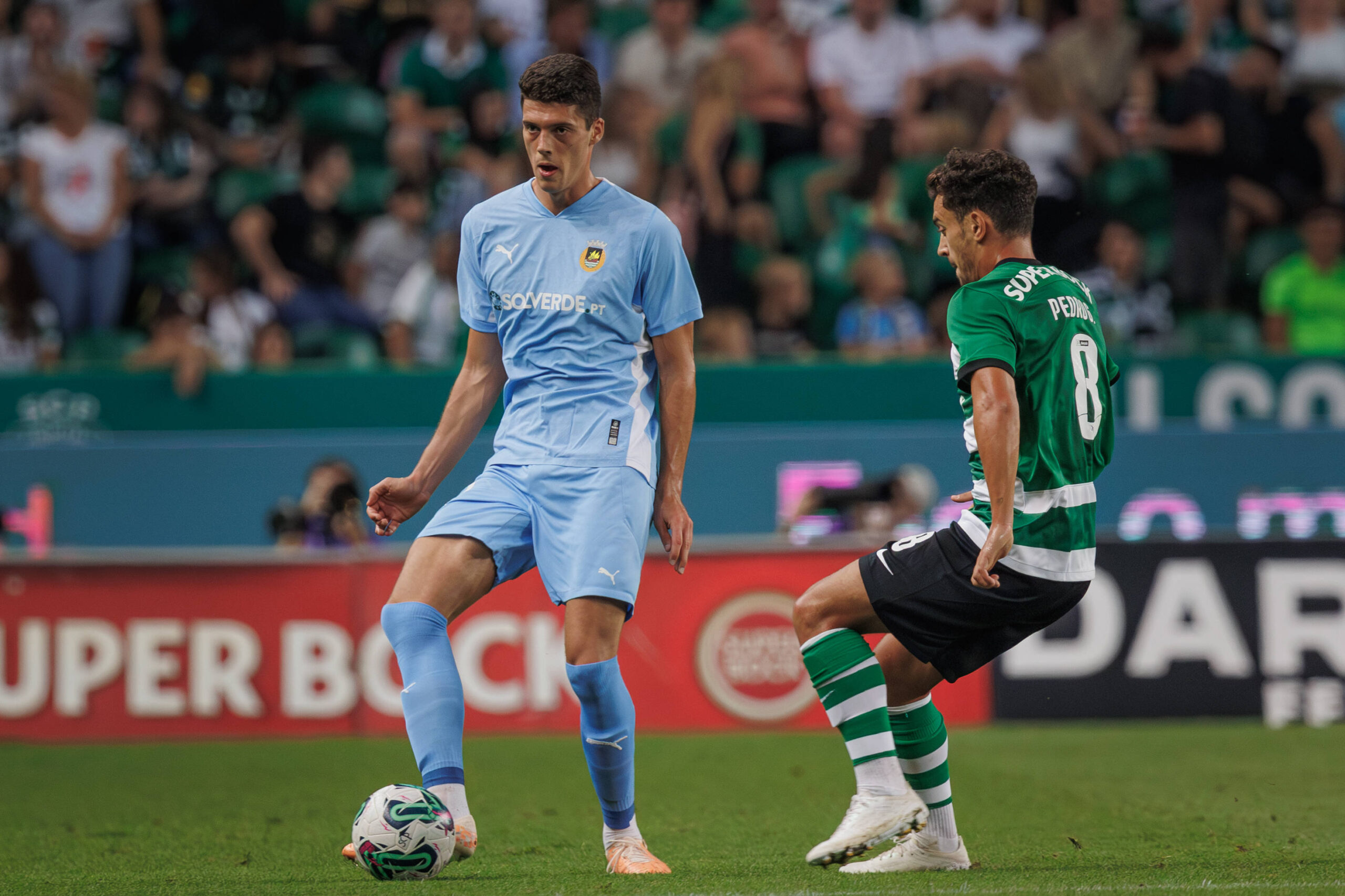 Renato Pantalon, Pedro Goncalves during Liga Portugal 23/24 game between Sporting CP and Rio Ave FC at Estadio Jose Alvalade, Lisbon, Portugal. Maciej Rogowski Lisbon Estadio Jose Alvalade Portugal Copyright: xMaciejxRogowskix sporting-rioavefc-25-09-2023-026