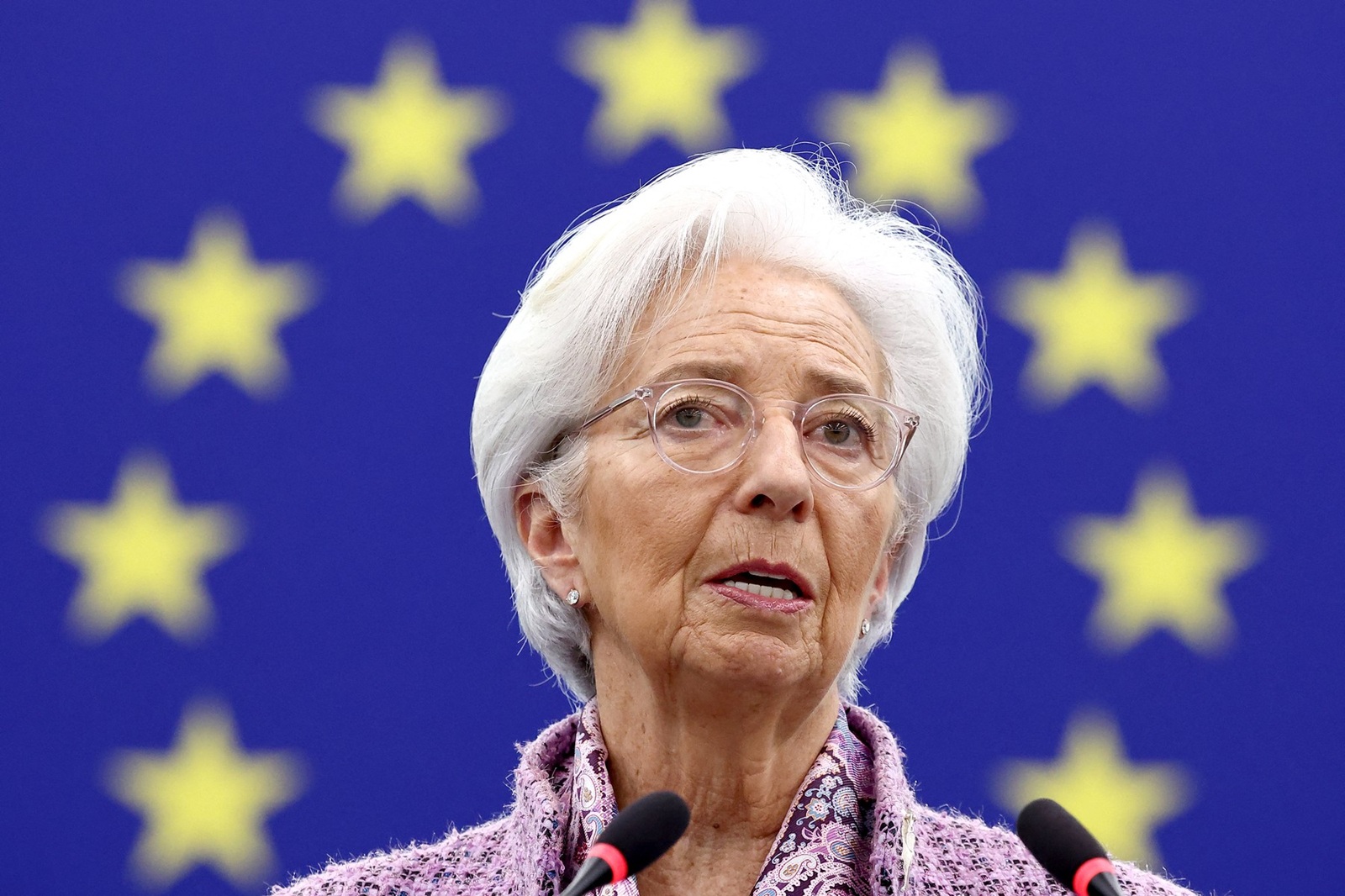 European Central Bank (ECB) President Christine Lagarde speaks to present the bank's 2024 Annual Report to the European Parliament, in Strasbourg, eastern France, on February 10, 2025.,Image: 961878615, License: Rights-managed, Restrictions: , Model Release: no, Credit line: FREDERICK FLORIN / AFP / Profimedia