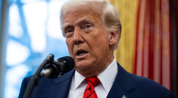 President Donald Trump delivers remarks after Pam Bondi was sworn in as attorney general in the Oval Office at the White House in Washington, D.C. on Feb. 5, 2025.,Image: 960494498, License: Rights-managed, Restrictions: , Model Release: no, Credit line: Pool/ABACA / Abaca Press / Profimedia