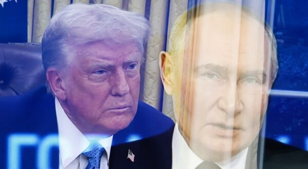 February 13, 2025, Moscow, Russia: United States President Donald Trump (left) and Russian President Vladimir Putin (right) are seen. A lengthy telephone conversation took place between Russian President Vladimir Putin and US President Donald Trump. The heads of state discussed issues related to artificial intelligence, the Middle East and energy. The main topic was the issue of a settlement in Ukraine. Donald Trump spoke in favor of an early cessation of hostilities and a peaceful solution to the problem. Vladimir Putin, for his part mentioned the need to eliminate the root causes of the conflict and agreed with Donald Trump that a long-term settlement can be achieved through peaceful negotiations. Both sides instructed their teams to begin negotiations ''immediately.'' The negotiations on the American side will be led by Secretary of State Marco Rubio, CIA Director John Ratcliffe, National Security Advisor Michael Waltz and Special Envoy Steve Witkoff.,Image: 963032323, License: Rights-managed, Restrictions: , Model Release: no, Credit line: Artem Priakhin / Zuma Press / Profimedia