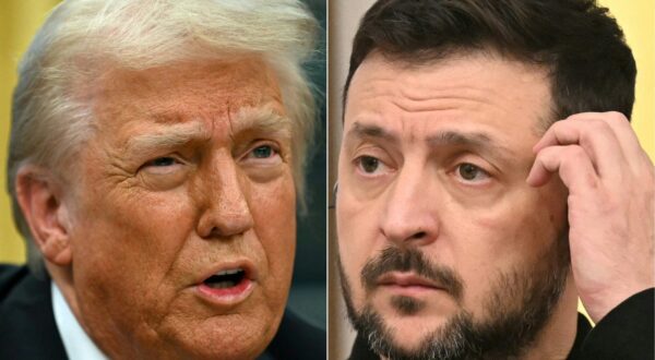 (COMBO) This combination of pictures created on February 12, 2025 shows (L-R) US President Donald Trump on February 10, 2025, in Washington, DC and Ukraine's President Volodymyr Zelensky in Warsaw, Poland on January 15, 2025.
 Ukrainian President Volodymyr Zelensky held a telephone call with Donald Trump on February 12, 2025, the presidency in Kyiv said, shortly after the US president said he spoke with Russian President Vladimir Putin. The Ukrainian presidency told reporters that the call lasted approximately one hour. Trump had earlier said he would call Zelensky after speaking with Putin.,Image: 962862898, License: Rights-managed, Restrictions: , Model Release: no, Credit line: ANDREW CABALLERO-REYNOLDS / AFP / Profimedia