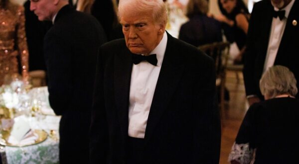 U.S. President Donald Trump answers a few questions from reporters during the National Governors Association Dinner in the East Room of the White House on Saturday, February 22, 2025 in Washington, DC.     Photo by /UPI,Image: 967709236, License: Rights-managed, Restrictions: , Model Release: no, Credit line: Samuel Corum / UPI / Profimedia