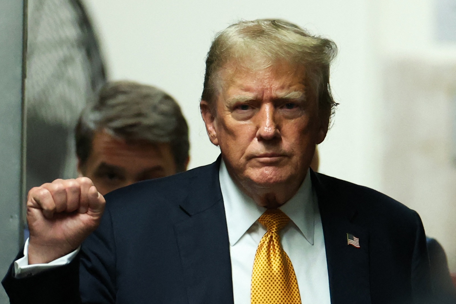 Former US President and Republican presidential candidate Donald Trump walks to the courtroom during his criminal trial at Manhattan Criminal Court in New York City on May 29, 2024.  Jurors began deliberating Wednesday on whether to convict Donald Trump in the first criminal trial of a former US president -- with their decision potentially upending November's election, in which the Republican seeks to return to power.,Image: 877442452, License: Rights-managed, Restrictions: , Model Release: no, Credit line: Charly TRIBALLEAU / AFP / Profimedia