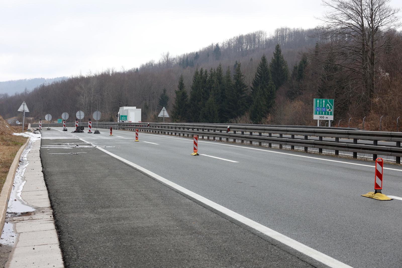 7.3.2024.., Ravna Gora -  Mjesto teske prometne nesrece dvaju kamiona A6 izmedu cvorova Ravna Gora i Delnice, u smjeru Rijeke. Photo: Nel Pavletic/PIXSELL