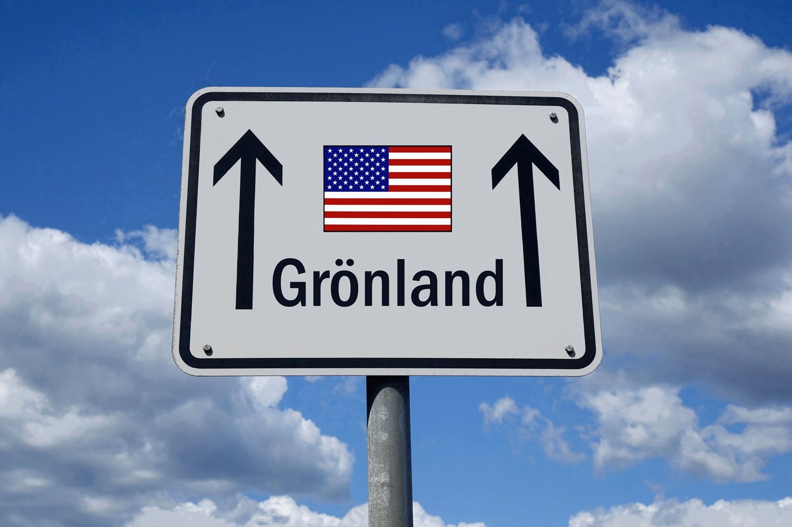 Wegweiser mit amerikanischer Flagge und Schriftzug Grönland Fotomontage: Wegweiser mit amerikanischer Flagge und Schriftzug Grönland, 24.12.2024, Borkwalde, Brandenburg, Auf einem Wegweiser befindet sich der Schriftzug Grönland mit einer amerikanischen Flagge. *** Signpost with American flag and Greenland lettering Photomontage Signpost with American flag and Greenland lettering, 24 12 2024, Borkwalde, Brandenburg, On a signpost there is the lettering Greenland with an American flag,Image: 949642696, License: Rights-managed, Restrictions: imago is entitled to issue a simple usage license at the time of provision. Personality and trademark rights as well as copyright laws regarding art-works shown must be observed. Commercial use at your own risk., Model Release: no, Credit line: Sascha Steinach / imago stock&people / Profimedia