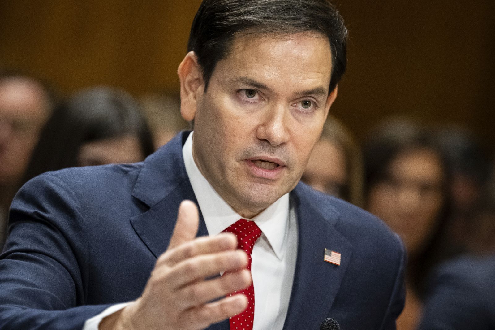epa11826738 Republican Senator from Florida Marco Rubio, President-elect Donald Trump's nominee for Secretary of State, testifies during a Senate Foreign Relations Committee confirmation hearing, at the US Capitol in Washington, DC, USA, 15 January 2025. Senator Rubio is expected to be confirmed to Secretary of State on a bipartisan vote, and will likely be one of the first Cabinet nominees confirmed by Senate Republicans for the incoming Trump Administration.  EPA/GRAEME SLOAN