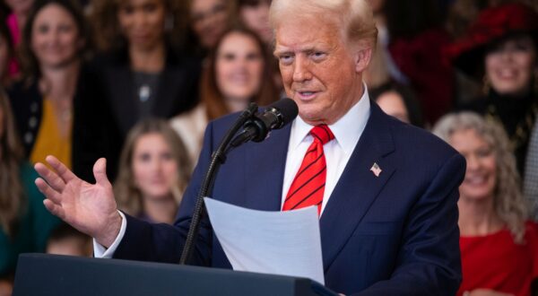 epa11877787 US President Donald Trump speaks during an event before signing an executive order related to transgender athletes in women's sports, at the White House in Washington, DC, USA, 05 February 2025.  EPA/FRANCIS CHUNG / POOL