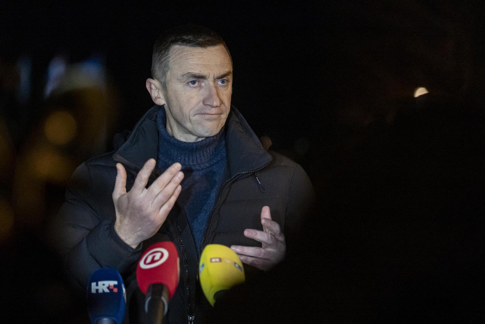 24.02.2025., Vukovar - Predsjednik Domovinskog pokreta Ivan Penava dao je izjavu medijima povodom trenutne situacije vezane uz Josipa Dabru. Photo: Davor Javorovic/PIXSELL