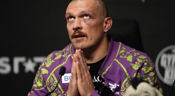 Oleksandr Usyk during a press conference following his victory over Tyson Fury at the Kingdom Arena in Riyadh, Saudi Arabia. Picture date: Saturday December 21, 2024.,Image: 949204015, License: Rights-managed, Restrictions: Use subject to restrictions. Editorial use only, no commercial use without prior consent from rights holder., Model Release: no, Credit line: Nick Potts / PA Images / Profimedia