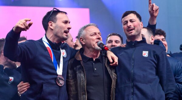 03.02.2025., Zagreb - Svecani docek hrvatske rukometne reprezentacije u Zagrebu nakon osvojenog drugog mjesta na Svjetkom prvenstvu. Photo: Neva Zganec/PIXSELL