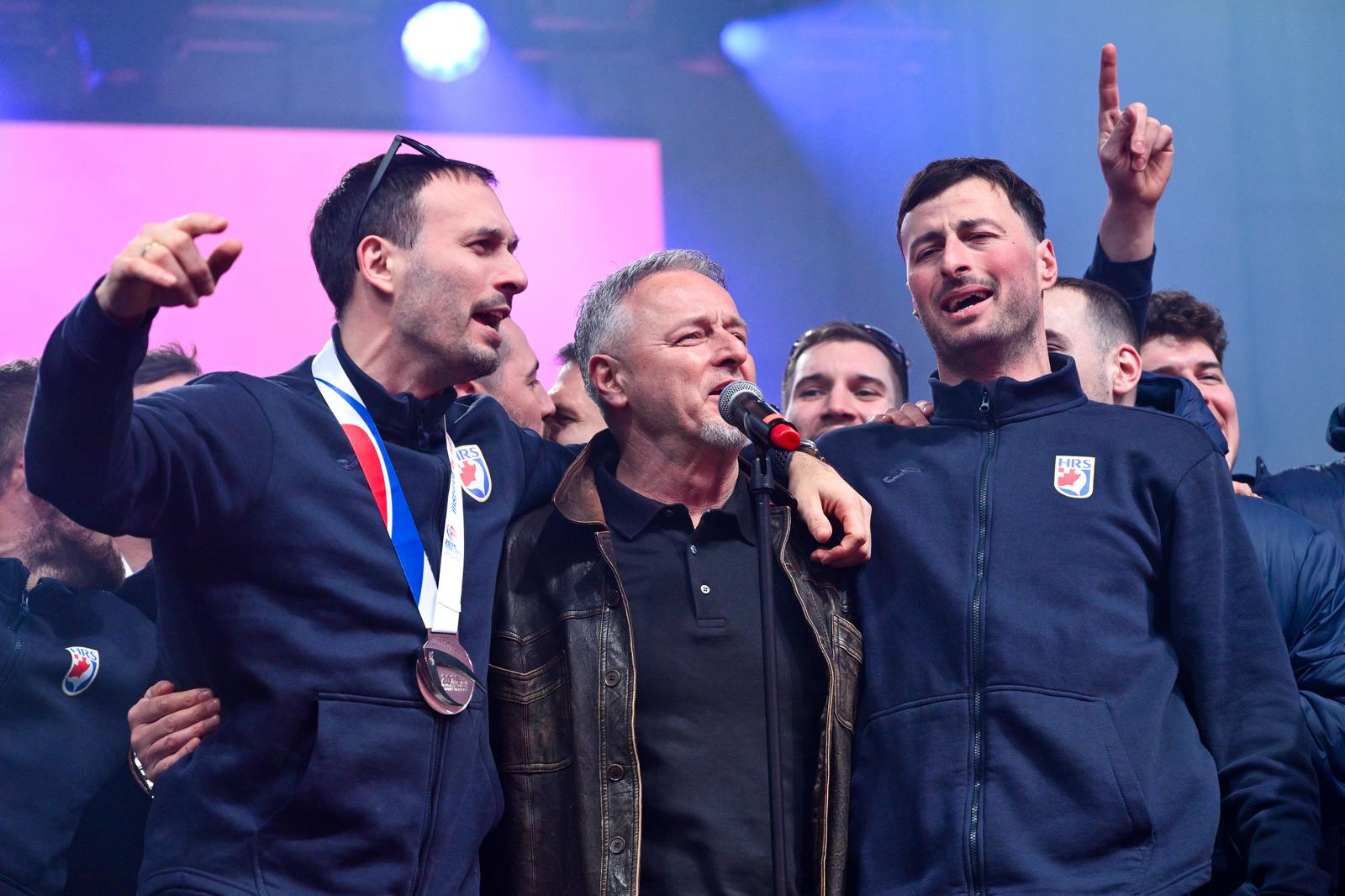 03.02.2025., Zagreb - Svecani docek hrvatske rukometne reprezentacije u Zagrebu nakon osvojenog drugog mjesta na Svjetkom prvenstvu. Photo: Neva Zganec/PIXSELL