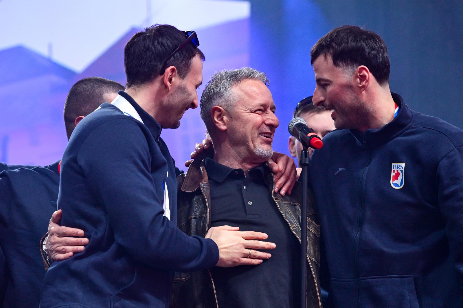 03.02.2025., Zagreb - Svecani docek hrvatske rukometne reprezentacije u Zagrebu nakon osvojenog drugog mjesta na Svjetkom prvenstvu. Photo: Neva Zganec/PIXSELL