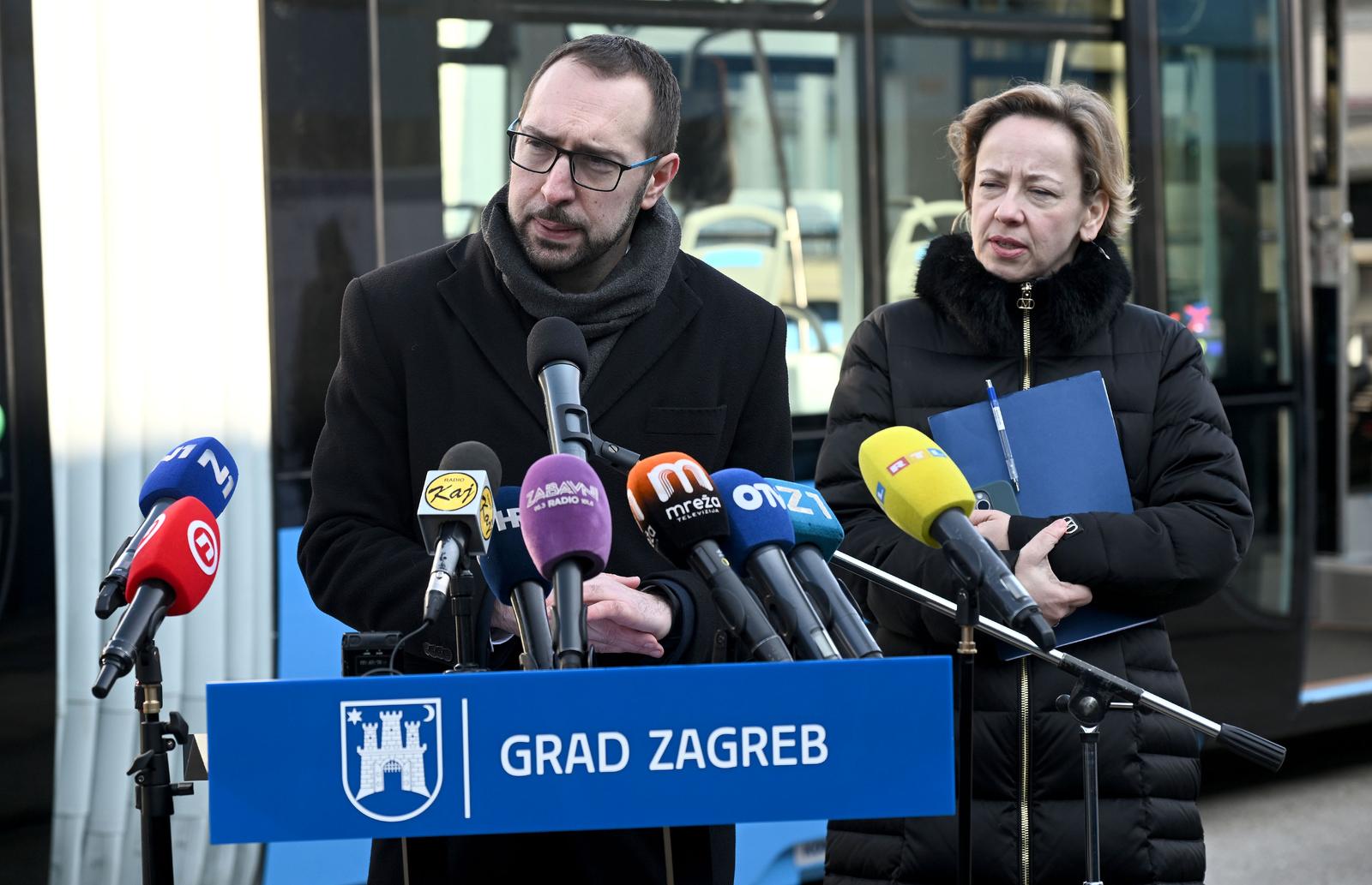 03.02.2025., Zagreb - Predstavljanje prvog tramvaja kojeg su Koncar - Elektricna vozila isporucila ZET-u. gradonacelnik Zagreba Tomislav Tomasevic Photo: Marko Lukunic/PIXSELL