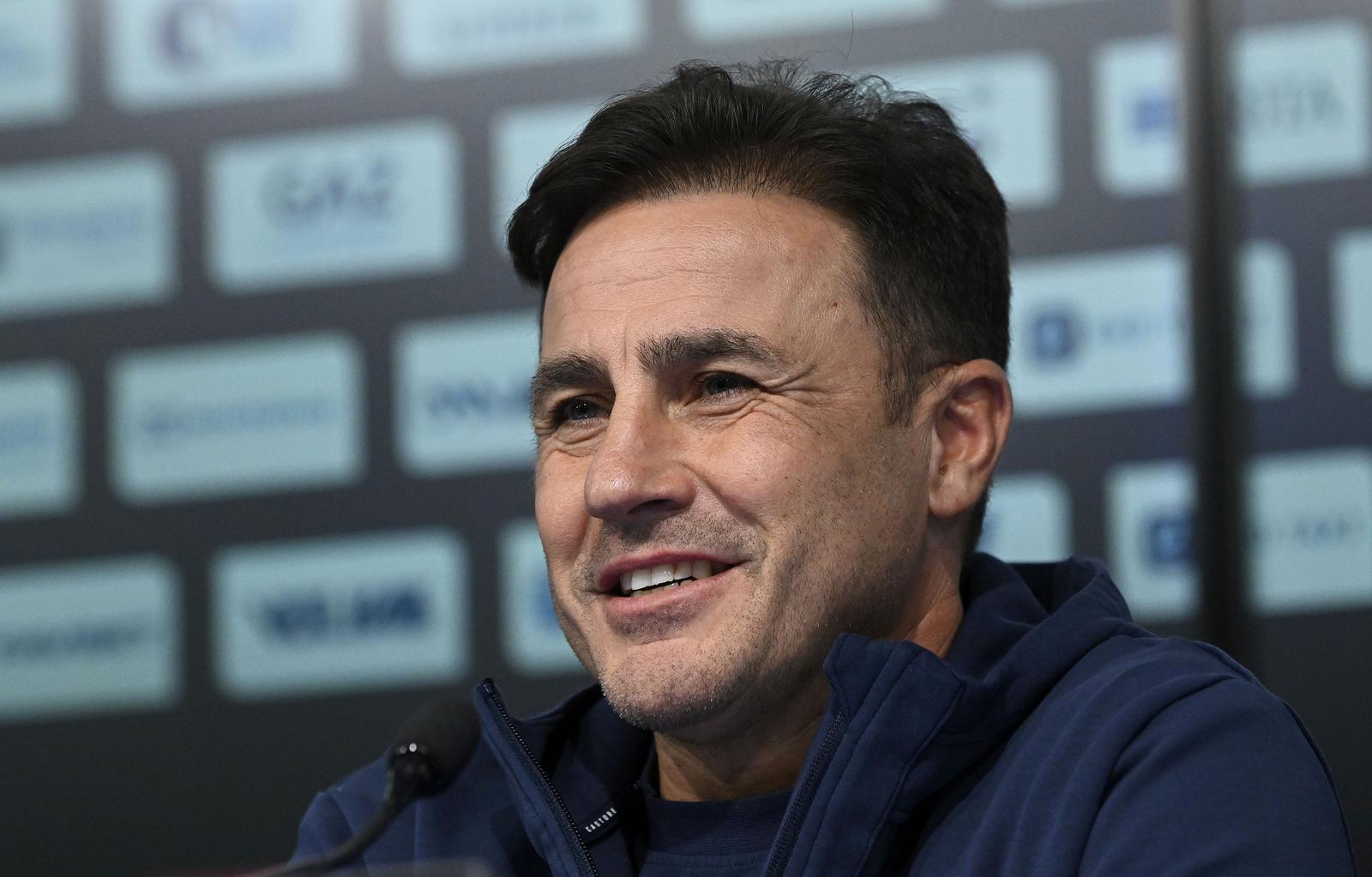 06.02.2025., Zagreb - Konferencija za medije GNK Dinamo uoci utakmice 21. kola SuperSport HNL-a izmedju GNK Dinamo i HNK Sibenik. trener Dinama Fabio Cannavaro. Photo: Marko Lukunic/PIXSELL