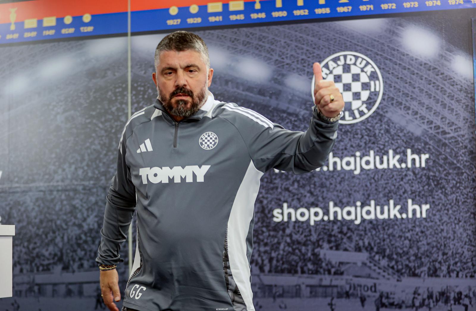 06.12.2024., Split - Trener Hajduka Gennaro Gattuso na konferenciji za medije u novinarskom salonu na stadionu Poljud uoci uoci utakmice 16. kola izmedju Gorice u Hajduka. Photo: Ivana Ivanovic/PIXSELL