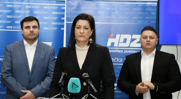 08.01.2025., Sisak - Celnistvo Zupanijske organizacije HDZ-a Sisacko-moslavacke zupanije odrzalo je konferenciju za medije s temom predsjednickih izbora. Magdalena Komes Photo: Nikola Cutuk/PIXSELL