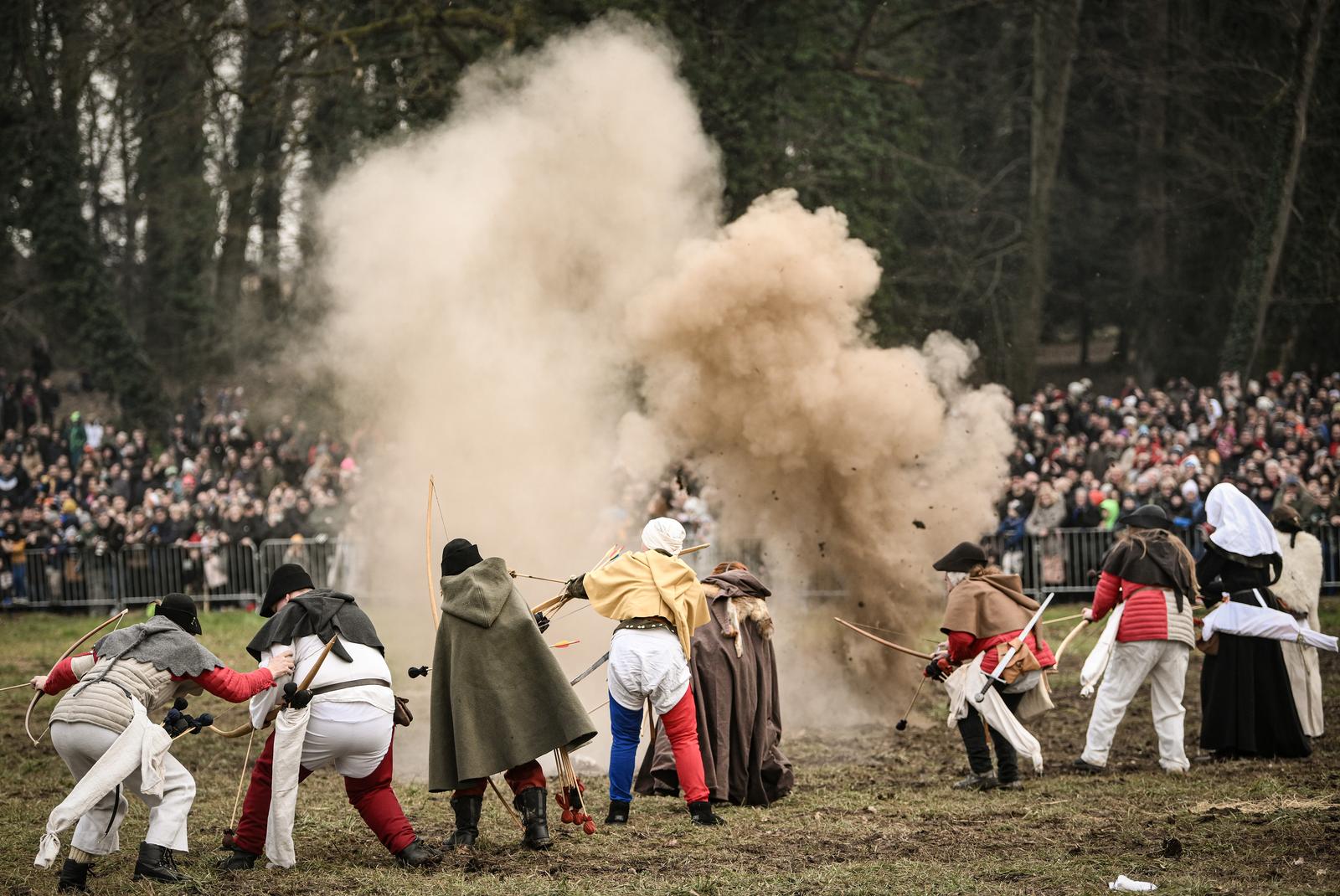 08.02.2025., Donja Stubica -  Rekonstrukcija bitke koja se odigrala 1573. godine kad su se pobunili kmetovi pod vodstvom Matije Gupca protiv feudalnog gospodara Franje Tahija i ostalih velikasa.  Photo: Josip Regovic/PIXSELL