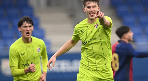 12.02.2025., stadion Johan Cruyff, Sant Joan Despi, Barcelona, Spanjolska - UEFA Liga prvaka mladih, sesnaestina finala, FC Barcelona - GNK Dinamo Zagreb.
 Photo: Marko Lukunic/PIXSELL