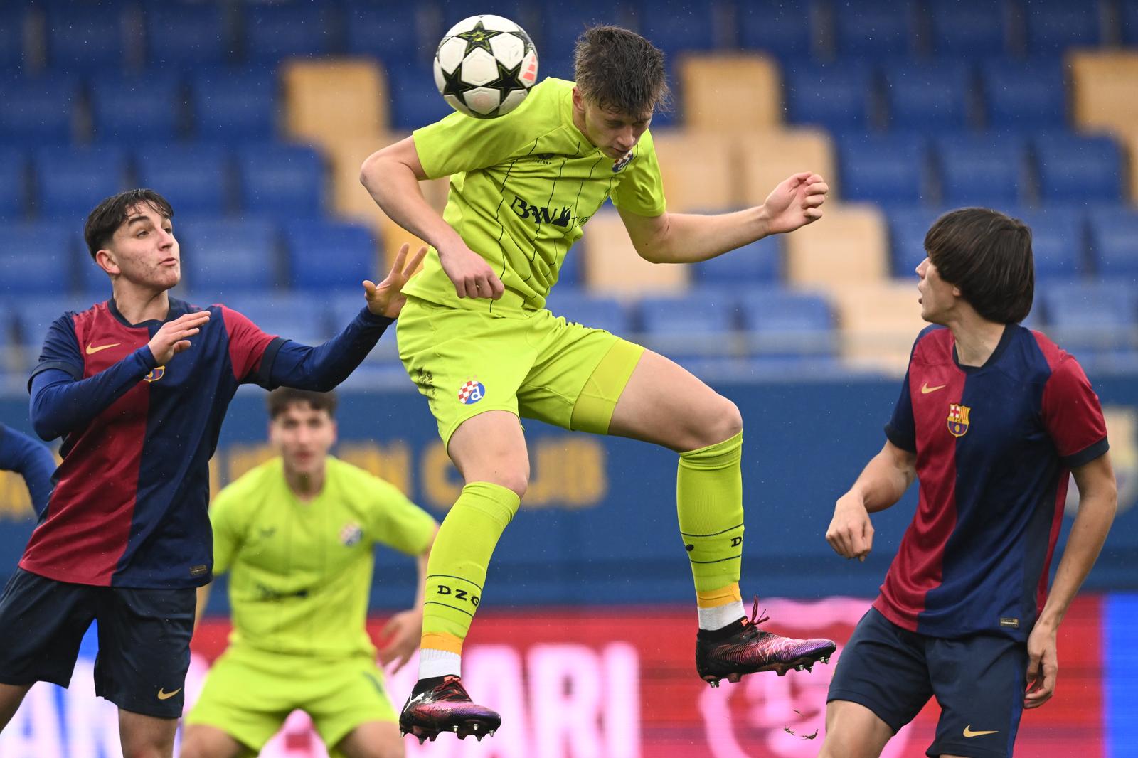 12.02.2025., stadion Johan Cruyff, Sant Joan Despi, Barcelona, Spanjolska - UEFA Liga prvaka mladih, sesnaestina finala, FC Barcelona - GNK Dinamo Zagreb.
 Photo: Marko Lukunic/PIXSELL