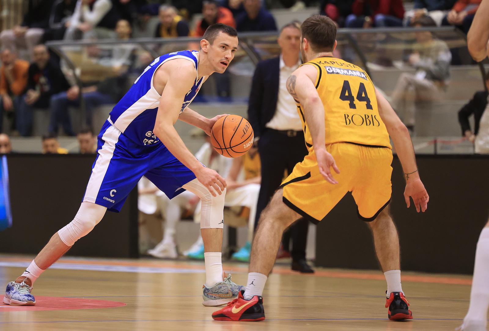 12.02.2025., Sportska dvorana Zabok - Cetvrtfinalna utakmica Kupa Kresimir Cosic za kosarkase. Utakmica KK Split - KK Zadar. Photo: Marko Prpic/PIXSELL