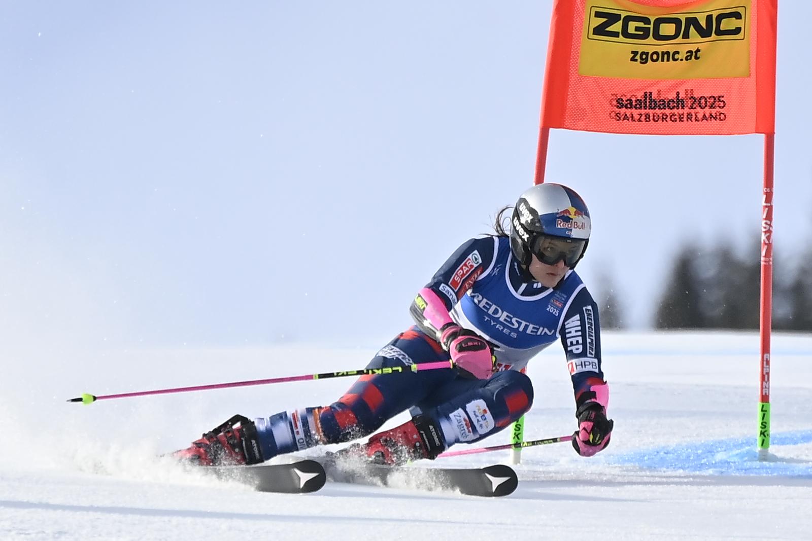 13.02.2025., Saalbach, Austrija - Svjetsko skijasko prvenstvo 2025 - prva voznja veleslalom zene. Zrinka Ljutic Photo: Igor Soban/PIXSELL