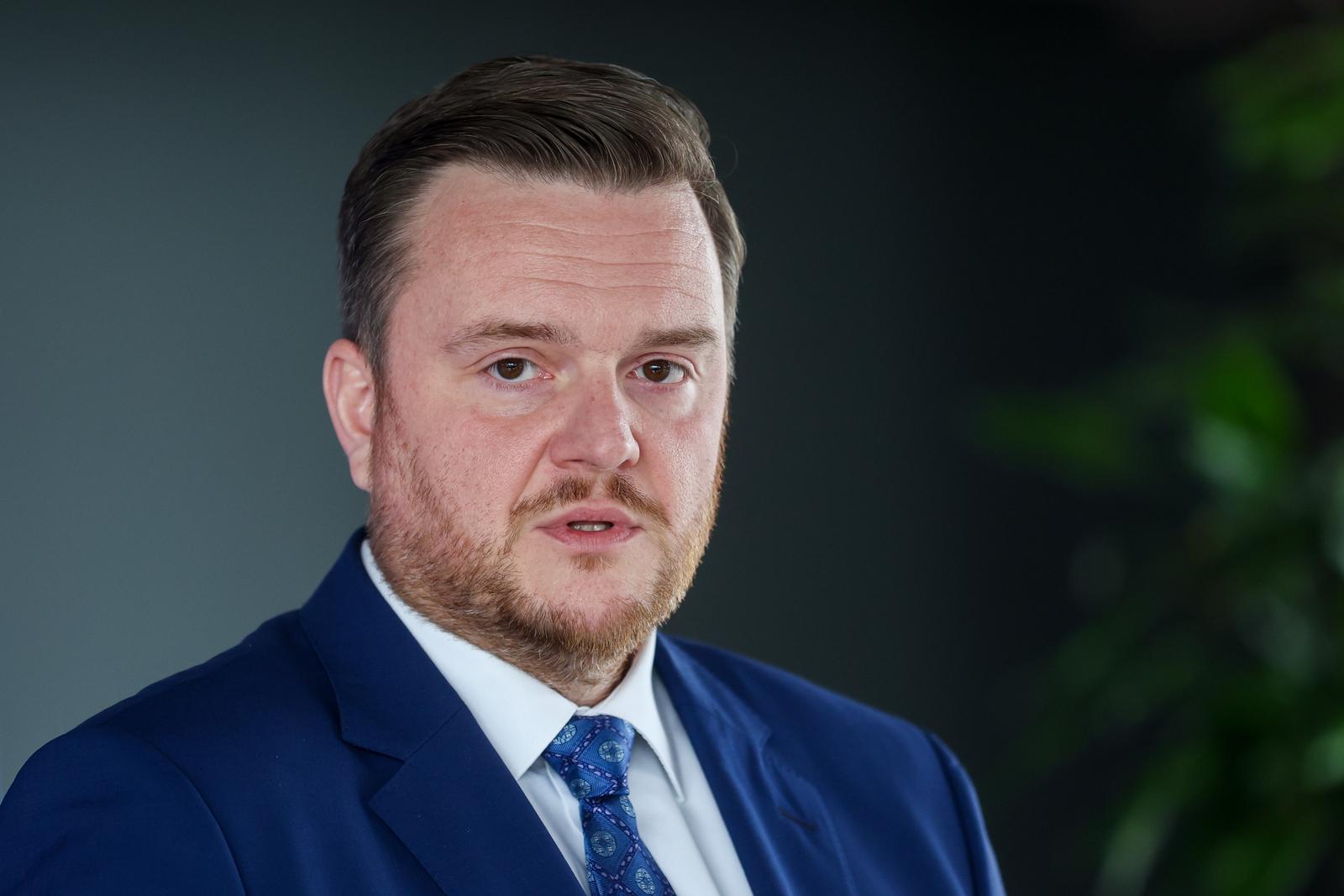 13.02.2025., Zagreb - Odrzana 66. sjednica Vlade u Nacionalnoj i sveucilisnoj knjiznici. Marko Primorac Potpredsjednik Vlade i ministar financija dao je izjavu za medije nakon sjednice Vlade. Photo: Igor Kralj/PIXSELL