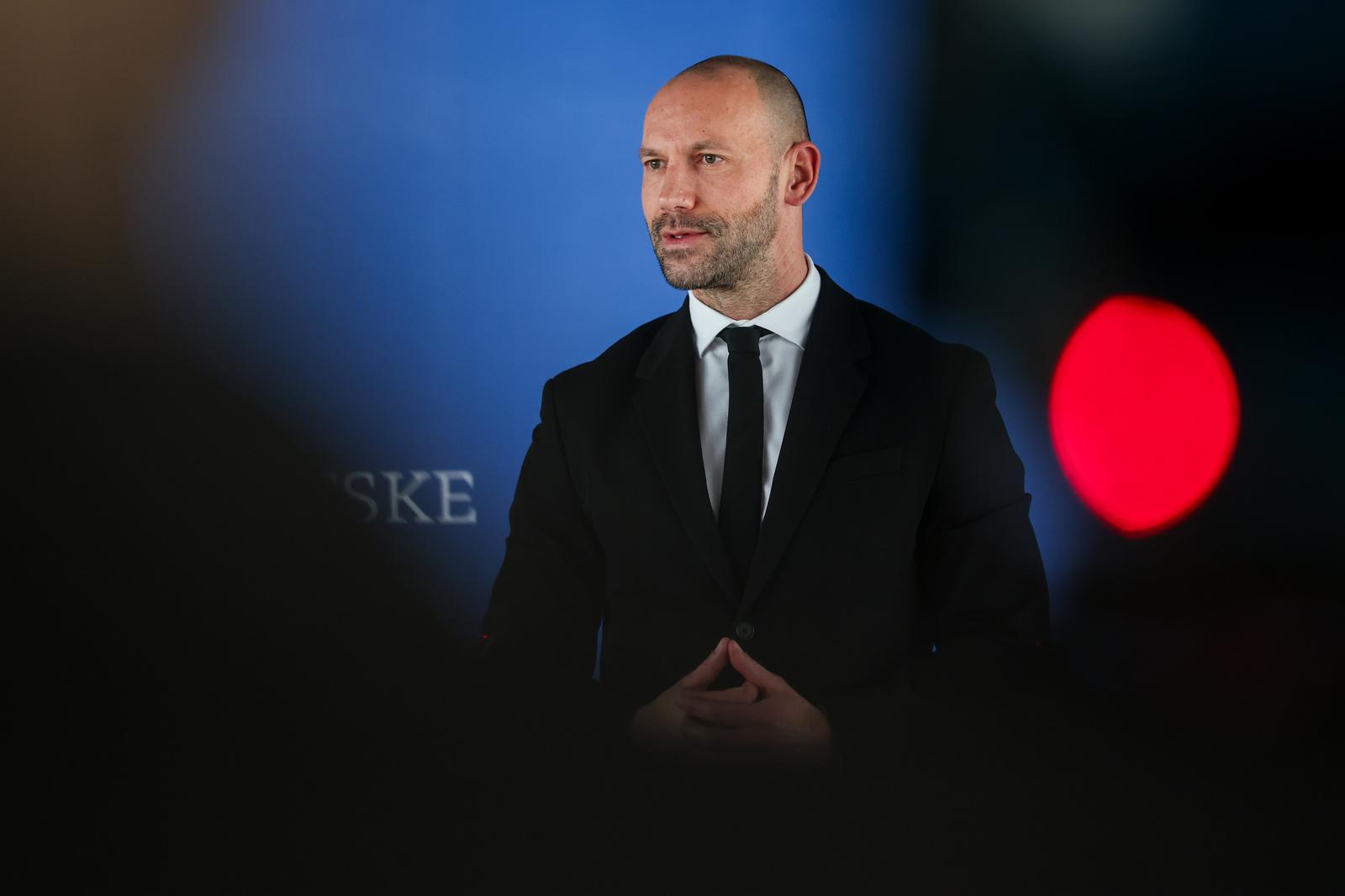13.02.2025., Zagreb - Odrzana 66. sjednica Vlade u Nacionalnoj i sveucilisnoj knjiznici. Damir Habijan Ministar pravosudja, uprave i digitalne transformacije dao je izjavu za medije nakon sjednice Vlade. Photo: Igor Kralj/PIXSELL