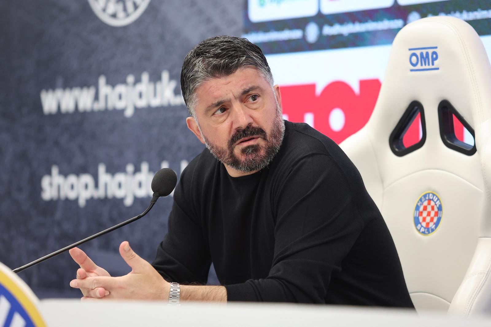 14.02.2025., Split- Pressica trenera Hajduka Genaro Gattusa uoci utakmice s Istrom Photo: Ivana Ivanovic/PIXSELL