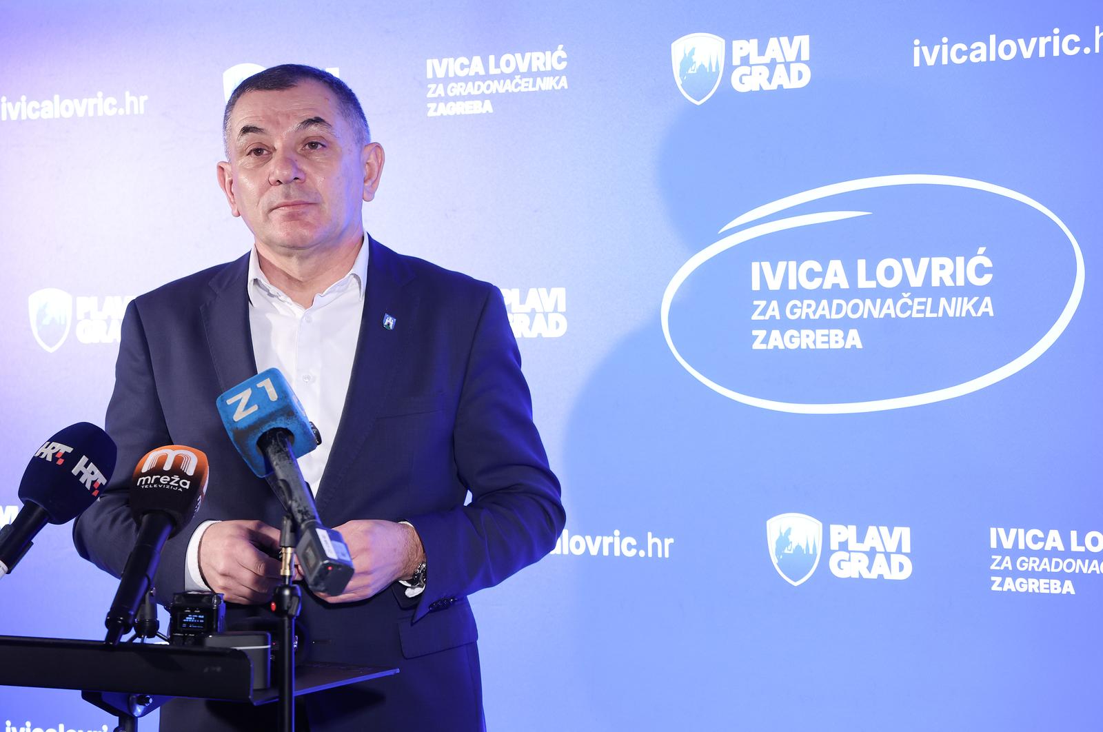 15.01.2025., Zagreb - Caffe Bar Mr. Fogg. Predsjednik stranke Plavi Grad i kandidat za gradonacelnika Ivica Lovric odrzao je konferenciju za medije na kojoj je prezentirao najvaznije dijelove programa za bolji i funkcionalniji Zagreb te je govorio o aktualnoj prometnoj situaciji u metropoli. Photo: Sanjin Strukic/PIXSELL