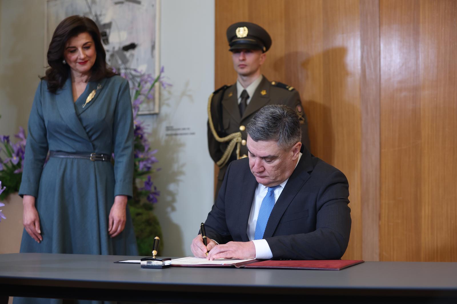 18.02.2025., Zagreb - Svecana inauguracija novoizabranog hrvatskog predsjednika Zorana Milanovica odrzana u Predsjednickim dvorima na Pantovcaku  Photo: HINA/POOL Photo: HINA/POOL/PIXSELL