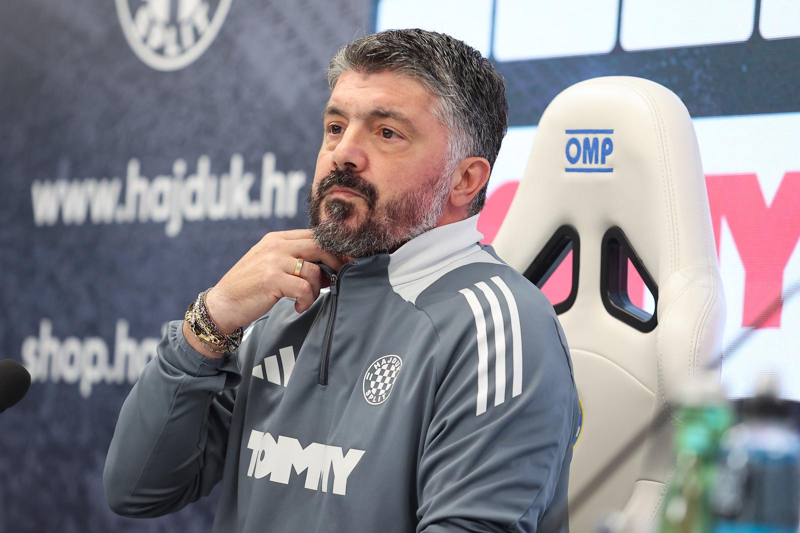21.02.2025., Split- Na novinarska pitanja uoci utakmice Hajduk - Osijek odgovara trener Hajduka Gennaro Gattuso Photo: Ivana Ivanovic/PIXSELL