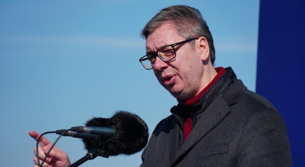22, February, 2025, Pozarevac - The President of the Republic of Serbia Aleksandar Vucic opened a section of the Danube Corridor, which will enable people to travel from Belgrade to Pozarevac in 50 minutes, and to Golubac in an hour and 20. Aleksandar Vucic. Photo: M.M./ATAImages

22, februar, 2025, Pozarevac - Predsednik Republike Srbije Aleksandar Vucic otvorio je deonicu Dunavskog koridora, koji ce omoguciti da se od Beograda do Pozarevca stize za 50 minuta, a do Golupca za sat i 20. Photo: M.M./ATAImages Photo: M.M./ATAImages/PIXSELL