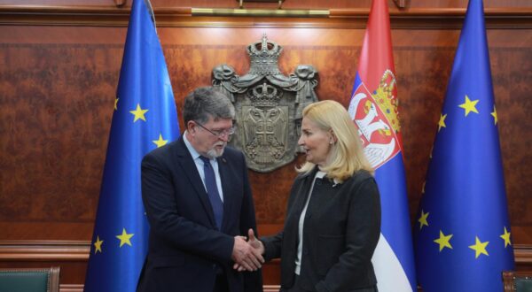24, February, 2025, Belgrade - The European Parliament rapporteur for Serbia, Tonino Picula, is visiting Serbia from 24 to 26 February and as part of his visit he met with the Minister for European Integration, Tanja Miscevic, at the Government Building in Serbia. Tonino Picula, Tanja Miscevic. Photo: Milos Tesic/ATAImages

24, februar, 2025, Beograd - Izvestilac Evropskog parlamenta za Srbiju Tonino Picula boravi u Srbiji od 24. do 26. februara i u sklopu posete sastao se u zgradi Vlade Srbija sa ministarkom za evropske intergracije Tanjom Miscevic. Photo: Milos Tesic/ATAImages Photo: Milos Tesic/PIXSELL