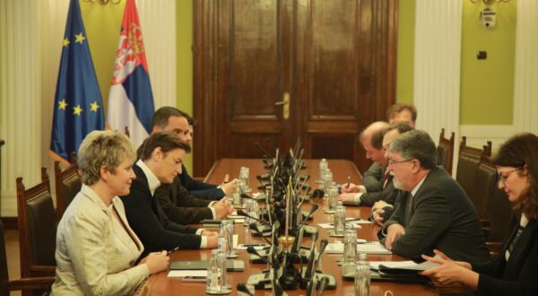 25, February, 2025, Belgrade -The European Parliament Rapporteur for Serbia, Tonino Picula, is visiting Serbia from 24 to 26 February and as part of his visit, he met with the Speaker of the National Assembly, Ana Brnabic, at the House of the National Assembly. Ana Brnabic, Tonino Picula. Photo: Milos Tesic/ATAImages

25, februar, 2025, Beograd - Izvestilac Evropskog parlamenta za Srbiju Tonino Picula boravi u Srbiji od 24. do 26. februara i u sklopu posete sastao se u Domu Narodne skupštine sa predsednicom Narodne skupstine, Anom Brnabic. Photo: Milos Tesic/ATAImages Photo: Milos Tesic/ATAImages/PIXSELL