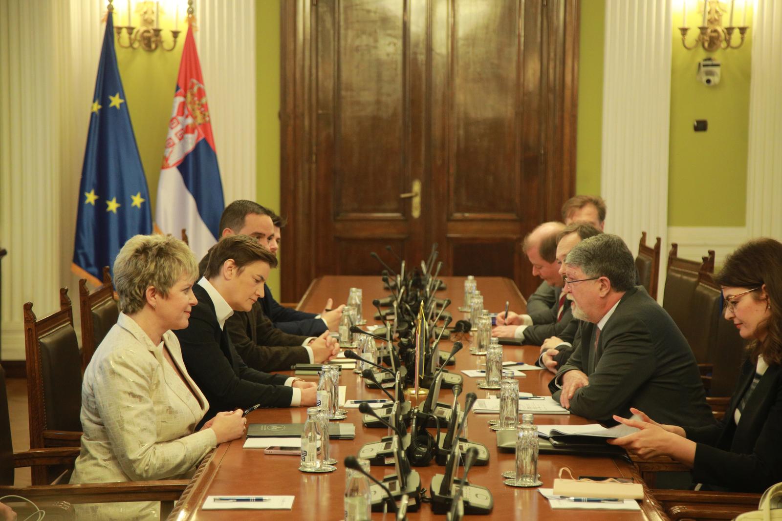 25, February, 2025, Belgrade -The European Parliament Rapporteur for Serbia, Tonino Picula, is visiting Serbia from 24 to 26 February and as part of his visit, he met with the Speaker of the National Assembly, Ana Brnabic, at the House of the National Assembly. Ana Brnabic, Tonino Picula. Photo: Milos Tesic/ATAImages

25, februar, 2025, Beograd - Izvestilac Evropskog parlamenta za Srbiju Tonino Picula boravi u Srbiji od 24. do 26. februara i u sklopu posete sastao se u Domu Narodne skupštine sa predsednicom Narodne skupstine, Anom Brnabic. Photo: Milos Tesic/ATAImages Photo: Milos Tesic/ATAImages/PIXSELL
