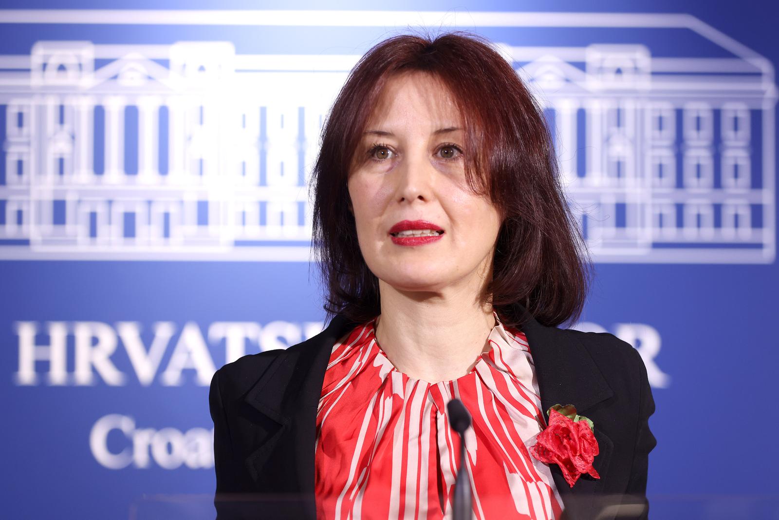 28.01.2025., Zagreb - Na konferenciji za medije odrzanoj u Saboru o temi „Alarmantno stanje u cakoveckoj bolnici“ govorile su zastupnice Anka Mrak Taritas i Dalija Oreskovic. Photo: Patrik Macek/PIXSELL