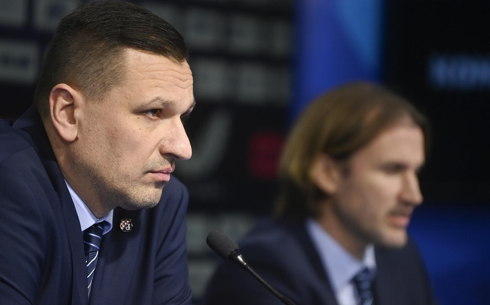 29.12.2024.,  Zagreb - Izvanredna press konferencija GNK Dinama na kojoj su pred. Uprave Dinama  Zvonimir Manenica i Marko Maric objavili smjenu trenera Nenada Bjelice i imenovanje novog trenera Fabia Cannavara. Photo: Igor Soban/PIXSELL