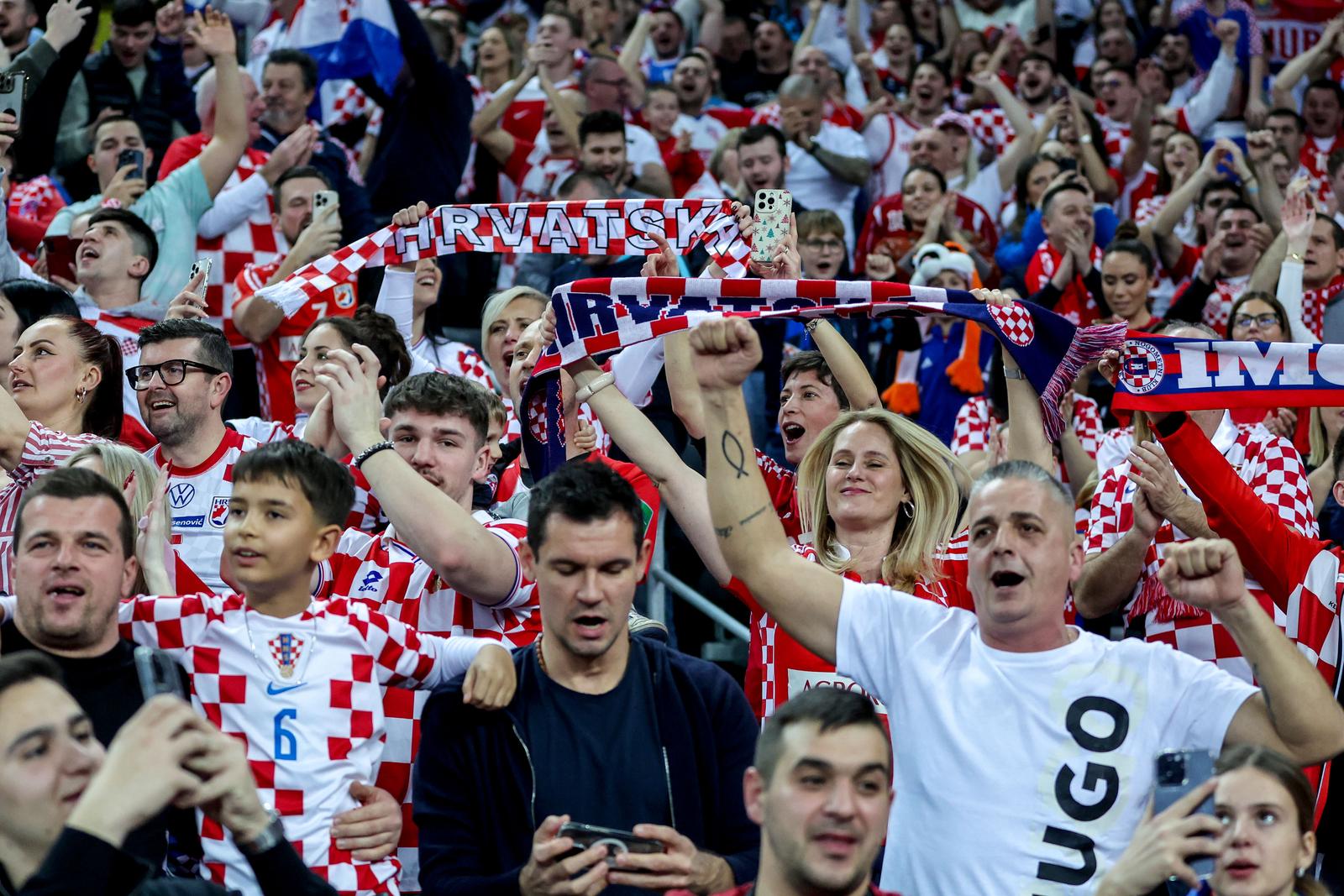 30.01.2025., Arena Zagreb, Zagreb - IHF Svjetsko rukometno prvenstvo 2025., polufinale, Francuska - Hrvatska. navijaci Hrvatske Photo: Sanjin Strukic/PIXSELL