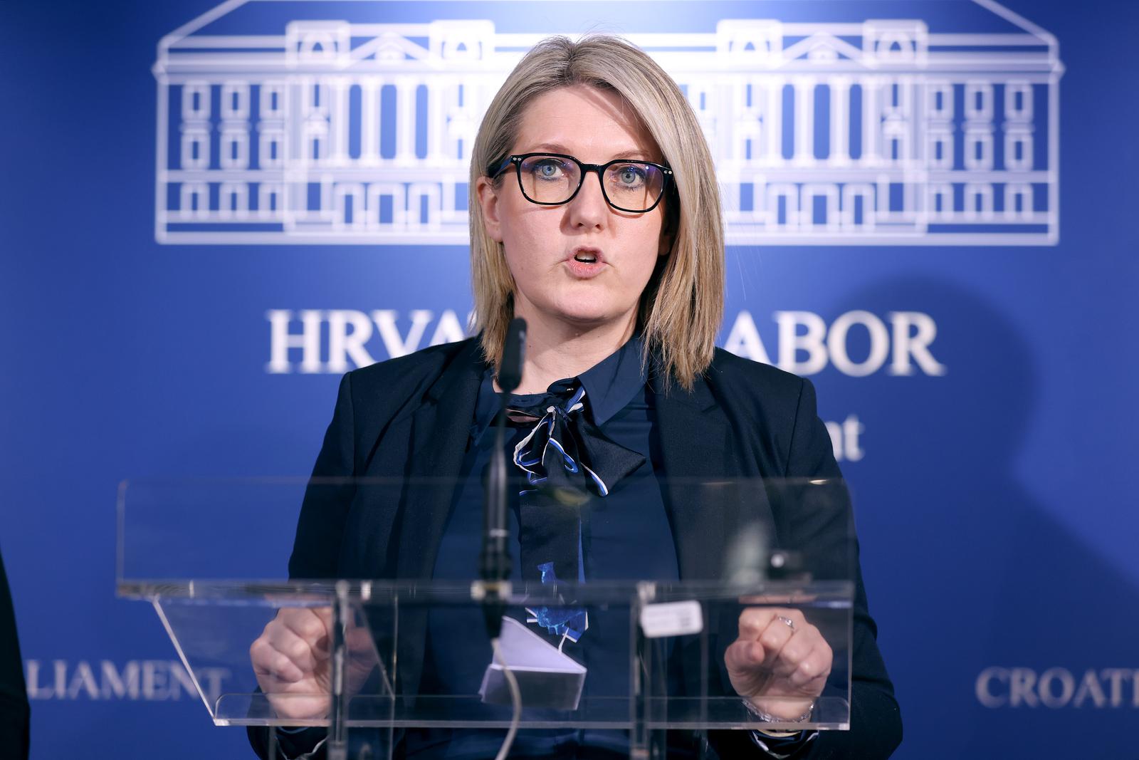 31.01.2025., Zagreb - Nakon zavrsetka zajednicke, zatvorene, tematske sjednice Odbora za vanjsku politiku i Odbora za Hrvate izvan Republike Hrvatske o temi: „Polozaj Hrvata u Vojvodini i Republici Srbiji u sadasnjem politickom trenutku“ govorili su predstavnici odbora.
 Photo: Patrik Macek/PIXSELL
