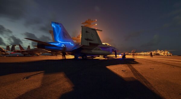 Jan 1, 2021 - Indian Ocean - Sailors inspect an F/A-18E Super Hornet, from the "Kestrels" of Strike Fighter Squadron (VFA) 137, on the flight deck of the aircraft carrier USS Nimitz (CVN 68) to provide close-air support to Operation Octave Quartz. The mission of OOQ is to relocate U.S. Department of Defense forces in Somalia to other East Africa operating locations while maintaining pressure on violent extremists and supporting partner forces.,Image: 581263251, License: Rights-managed, Restrictions: , Model Release: no, Credit line: U.S. Navy / Zuma Press / Profimedia