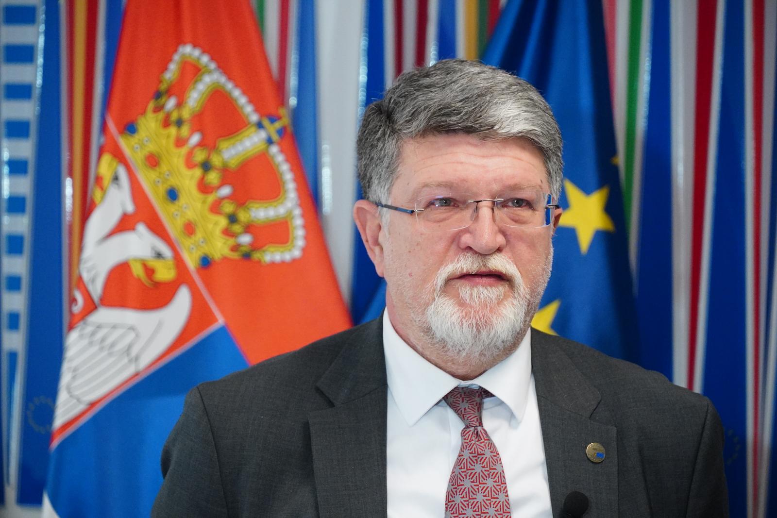 26, February, 2025, Belgrade - The European Parliament rapporteur for Serbia, Tonino Picula, took the opportunity to talk to journalists in Belgrade at the end of his visit. Tonino Picula. Photo: M.M./ATAImages

26, februar, 2025, Beograd - Izvestilac Evropskog parlamenta za Srbiju Tonino Picula iskoristio je priliku da razgovara sa novinarima u Beogradu na kraju svoje posete. Photo: M.M./ATAImages Photo: M.M/ATA Images/PIXSELL
