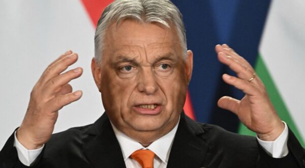 Hungarian Prime Minister Viktor Orban (R) speaks during a joint press conference with the Serbian President at the Prime Minister's Office at Buda Castle in Budapest, Hungary, on February 17, 2025.   The Serbian President is decorated with the Hungarian Order of Merit’s Grand Cross with Chain, an award reserved for Hungarian and foreign heads of state, by his Hungarian counterpart Tamas Sulyok.,Image: 965237453, License: Rights-managed, Restrictions: , Model Release: no, Credit line: Attila KISBENEDEK / AFP / Profimedia