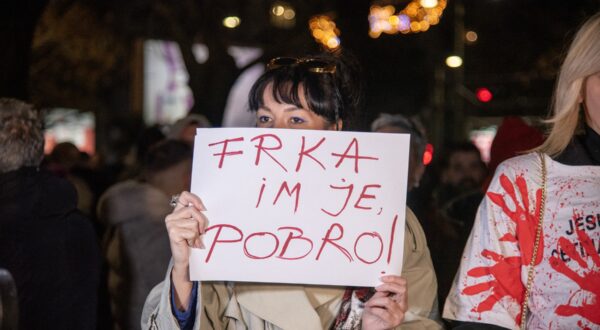 PODGORICA, MONTENEGRO - JANUARY 16: Students gather in the capital, Podgorica, to protest a mass shooting in the southern city of Cetinje that claimed 13 lives in Podgorica, Montenegro on January 16, 2025.  Marching from the Interior Ministry building to the government headquarters, demonstrators called for the resignation of officials they accused of failing to ensure adequate security measures. Protesters carried banners reading 'Students Against Violence,' 'Resignation Is a Sign of Accountability,' and 'Montenegro, Dark and Grieving.' Rusmin Radic / Anadolu,Image: 954360701, License: Rights-managed, Restrictions: , Model Release: no, Credit line: Rusmin Radic / AFP / Profimedia