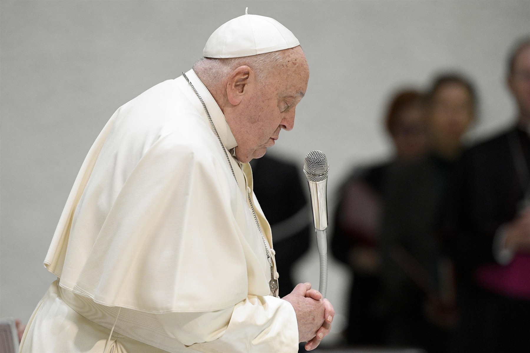 VATICAN, VATICAN CITY  - Pope Francis During His Weekly General Audience In The Paul VI Hall At The Vatican

BACKGRID UK 5 FEBRUARY 2025,Image: 960417479, License: Rights-managed, Restrictions: RIGHTS: WORLDWIDE EXCEPT IN AUSTRALIA, CANADA, ITALY, NEW ZEALAND, UNITED STATES, Model Release: no, Pictured: Pope Francis, Credit line: IPA / BACKGRID / Backgrid UK / Profimedia