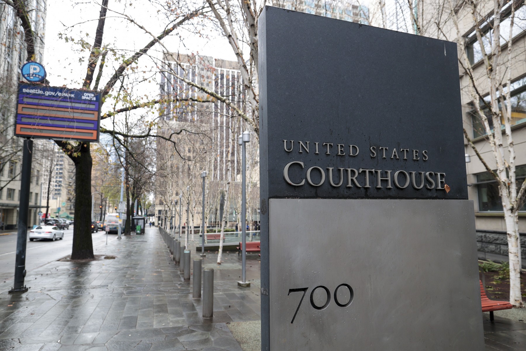 The US Courthouse is pictured in Seattle, Washington, on February 6, 2025. A federal judge on Wednesday blocked Donald Trump's attempt to restrict birthright citizenship in the United States in a blow to the president's bid to end a right enshrined in the Constitution for more than a century. The ruling indefinitely bans enforcement of one of Trump's most controversial executive orders, which was due to come into effect nationwide on February 19.,Image: 960859202, License: Rights-managed, Restrictions: , Model Release: no, Credit line: Jason Redmond / AFP / Profimedia