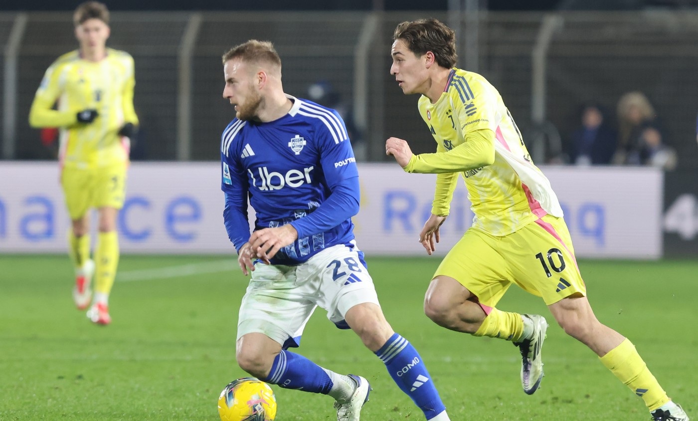 Como 1907's Ivan Smolcic       in action during the Serie A Enilive 2024/2025 soccer match between Como and Juventus at the Giuseppe Sinigaglia stadium in Como, north Italy -    February 7 2025 Sport - Soccer. (),Image: 961079860, License: Rights-managed, Restrictions: , Model Release: no, Credit line: Antonio Saia / LaPresse / Profimedia
