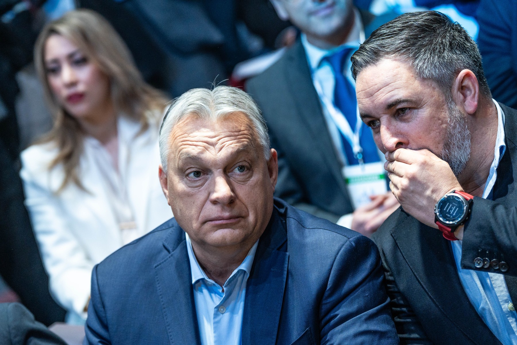 Hungarian Prime Minister Viktor Orban and Spanish Vox party leader Santiago Abascal presided over the European Patriots Summit in Madrid. The event brought together numerous conservative leaders from across Europe under the banner of "Make Europe Great Again". The gathering highlighted discussions on national sovereignty, traditional values, and the future of the European political landscape. Madrid, February 8, 2025.,Image: 961305225, License: Rights-managed, Restrictions: *** World Rights Except France, Germany, Japan, and Spain *** DEUOUT ESPOUT FRAOUT JPNOUT, Model Release: no, Credit line: Alter Photos / ddp USA / Profimedia