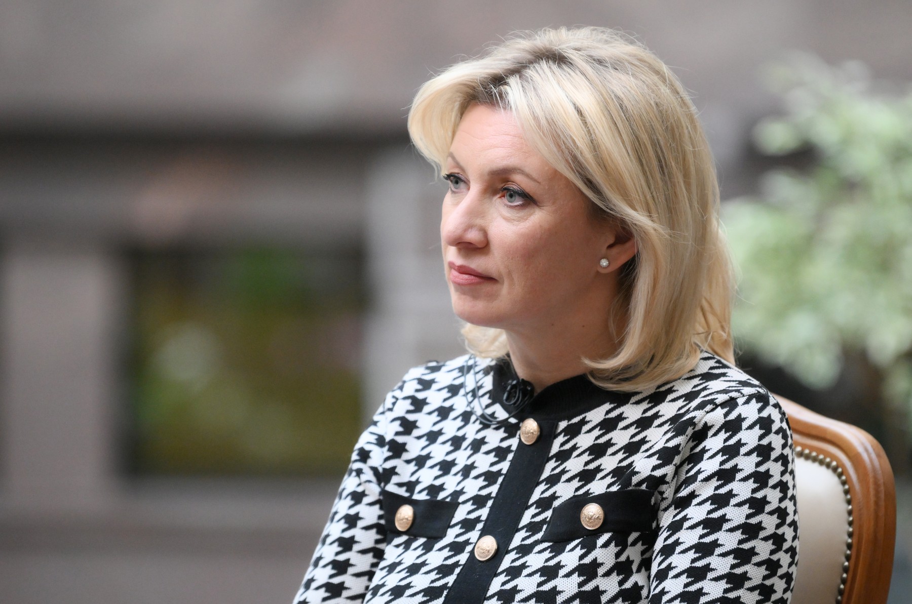 8853979 07.02.2025 Russian Foreign Ministry spokeswoman Maria Zakharova attends an interview with RIA Novosti in Moscow, Russia.,Image: 961499676, License: Rights-managed, Restrictions: Editors' note: THIS IMAGE IS PROVIDED BY RUSSIAN STATE-OWNED AGENCY SPUTNIK., Model Release: no, Credit line: Maksim Blinov / Sputnik / Profimedia