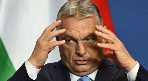 Hungarian Prime Minister Viktor Orban gestures as he gives a joint press conference with the co-leader of Germany's far-right Alternative for Germany (AfD) party Alice Weidel (not in picture) in the Hungarian prime minister's office, the Karmelita monastery in Budapest, following talks on February 12, 2025.,Image: 962764764, License: Rights-managed, Restrictions: , Model Release: no, Credit line: Attila KISBENEDEK / AFP / Profimedia